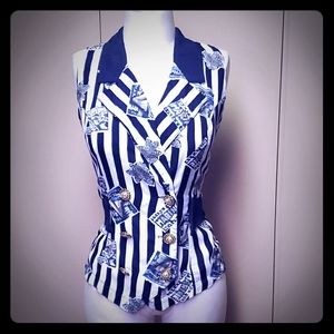 Vintage cha cha cha no sleeve blouse